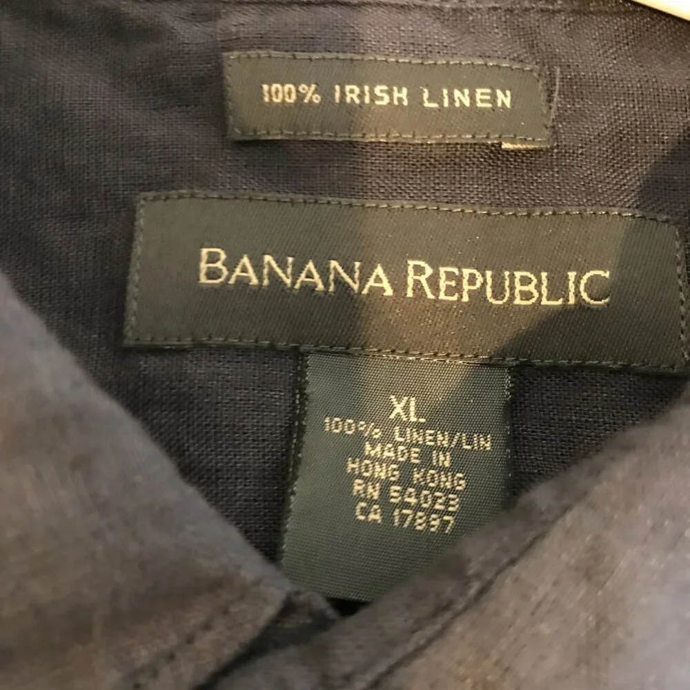 BANANA REPUBLIC MENS LINEN SHORT SLEEVE SHIRT SIZE XL